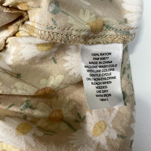 ARIZONA Women’s LG Daisy Print Peasant Style Y2K Baby Doll Dress Boho Cottage - Picture 5 of 8